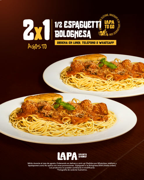 2x1 1⁄2 espaguetti bolognesa